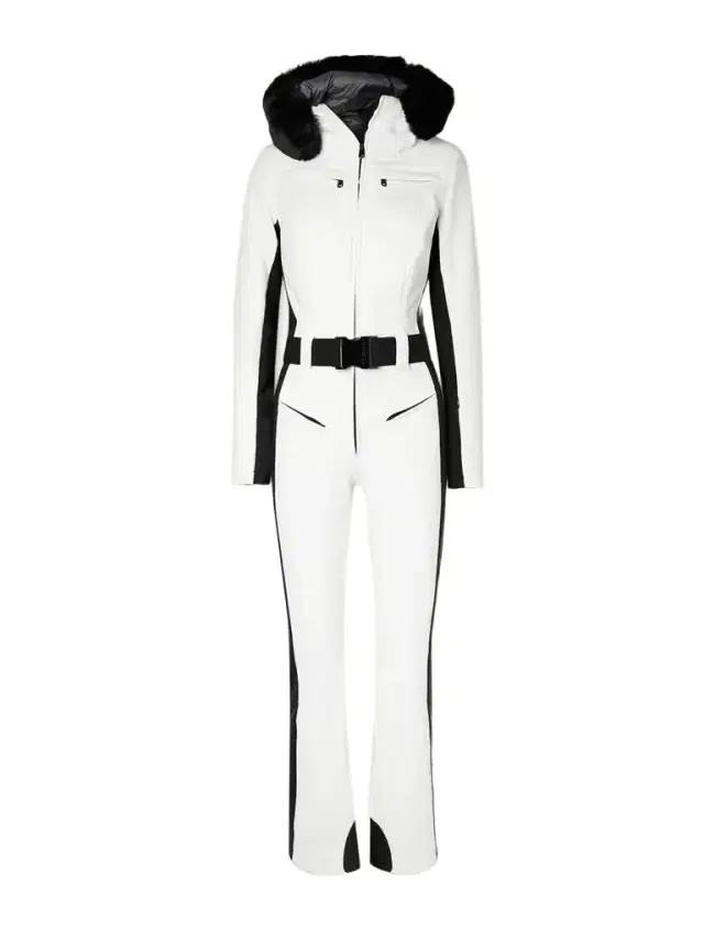 Parry Belted Hooded Plush-trimmed Ski Suit