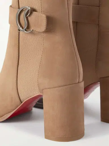 Christian Louboutin Cl 70 Logo-embellished Buckled Nubuck Chelsea Boots | Thumbnail 4 Christian Louboutin Cl 70 Logo-embellished Buckled Nubuck Chelsea Boots | Thumbnail 4