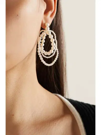 Sophie Bille Brahe Wrapped 14-karat ecycled Gold Pearl Single Earring | Thumbnail 2