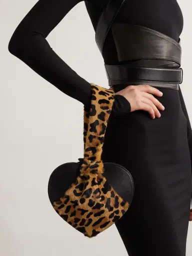 Alaïa Le Cache Coeur Leopard-print Pony Hair And Leather Clutch | Thumbnail 2