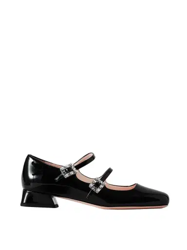 Roger Vivier Mini Très Vivier 25 Crystal-embellished Patent-leather Pumps | Thumbnail 1 Roger Vivier Mini Très Vivier 25 Crystal-embellished Patent-leather Pumps | Thumbnail 1