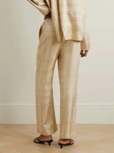 TOTEME Embroidered Silk-twill Wide-leg Pants | Thumbnail 3 TOTEME Embroidered Silk-twill Wide-leg Pants | Thumbnail 3