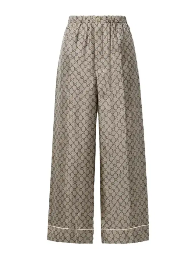 Cropped Silk-satin Jacquard Wide-leg Pants