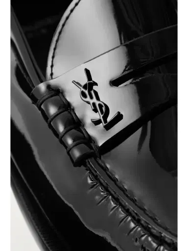 SAINT LAURENT Le Loafer Logo-embellished Patent-leather Loafers | Thumbnail 4