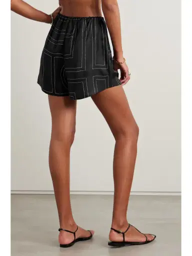 TOTEME Embroidered Silk-twill Shorts | Thumbnail 4