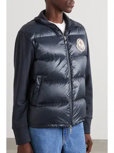 Moncler Appliquéd Cotton-blend Jersey And Quilted Shell Down Jacket | Thumbnail 3