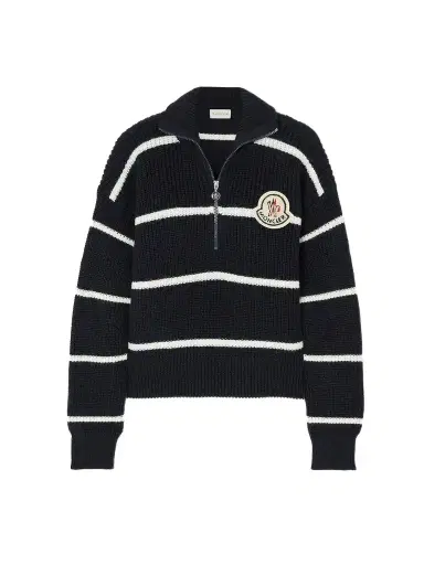 Moncler Appliquéd Striped Wool Sweater | Thumbnail 1