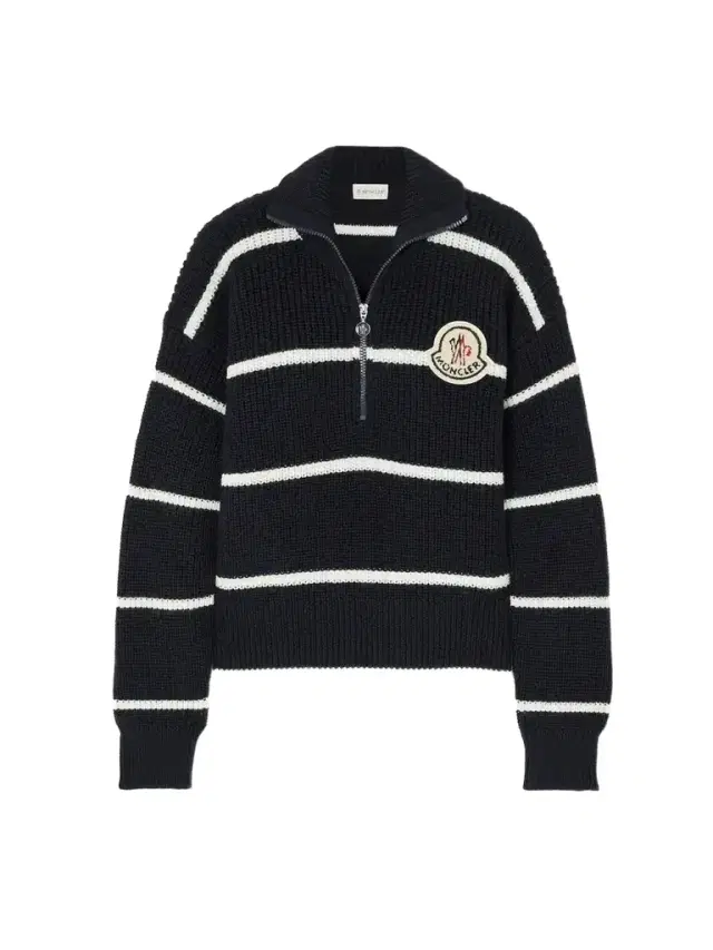 Appliquéd Striped Wool Sweater