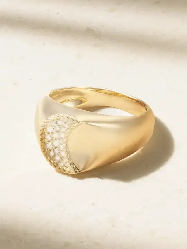 Chevaliere Lune 9-karat Gold Diamond Ring