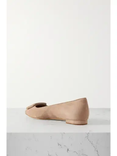 Manolo Blahnik Maysale Buckled Suede Point-toe Flats | Thumbnail 3 Manolo Blahnik Maysale Buckled Suede Point-toe Flats | Thumbnail 3