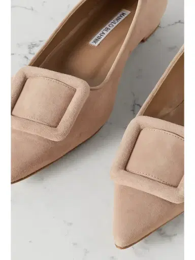 Manolo Blahnik Maysale Buckled Suede Point-toe Flats | Thumbnail 4 Manolo Blahnik Maysale Buckled Suede Point-toe Flats | Thumbnail 4