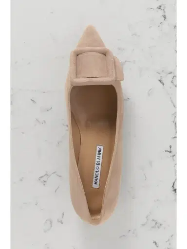Manolo Blahnik Maysale Buckled Suede Point-toe Flats | Thumbnail 5 Manolo Blahnik Maysale Buckled Suede Point-toe Flats | Thumbnail 5