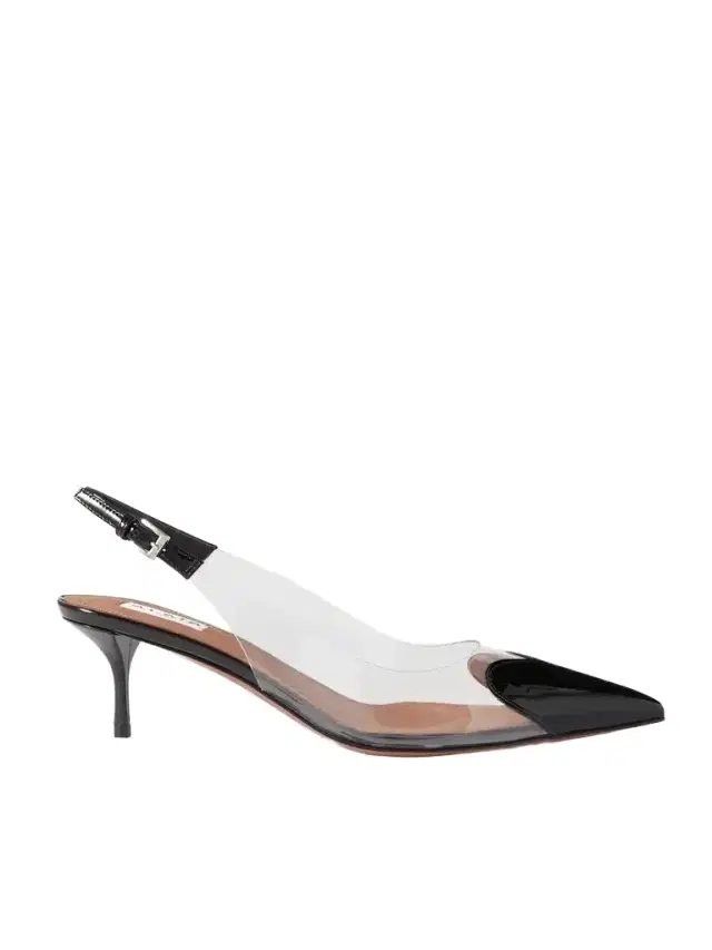 Alaïa Le Cœur 55 Pu And Patent-leather Slingback Pumps
