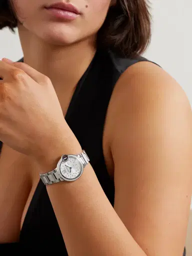 Cartier Ballon Bleu De Automatic Stainless Steel Diamond Watch | Thumbnail 2 Cartier Ballon Bleu De Automatic Stainless Steel Diamond Watch | Thumbnail 2