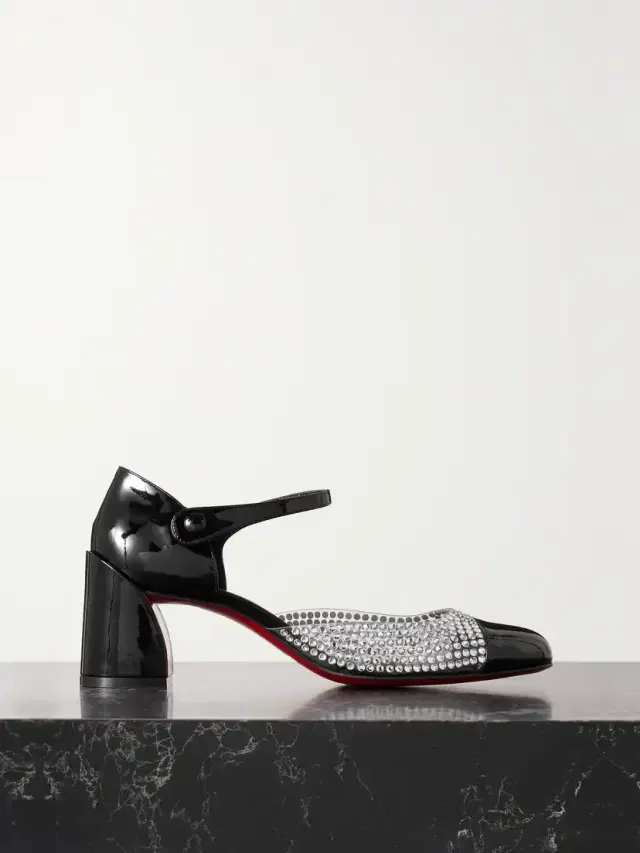 Miss Mj Strass 55 Pvc And Patent-leather Mary Jane Pumps