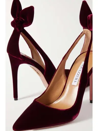 Aquazzura Bow Tie 105 Velvet Pumps | Thumbnail 4 Aquazzura Bow Tie 105 Velvet Pumps | Thumbnail 4