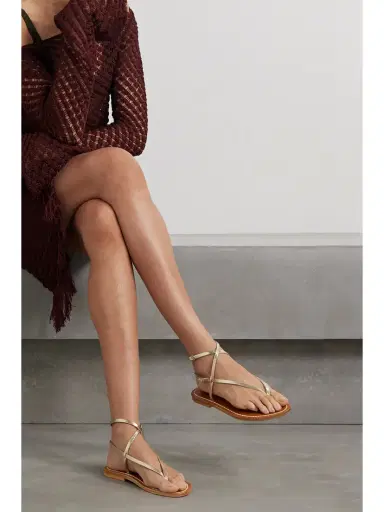 K Jacques St Tropez + Net Sustain Abako Metallic Leather Sandals | Thumbnail 2
