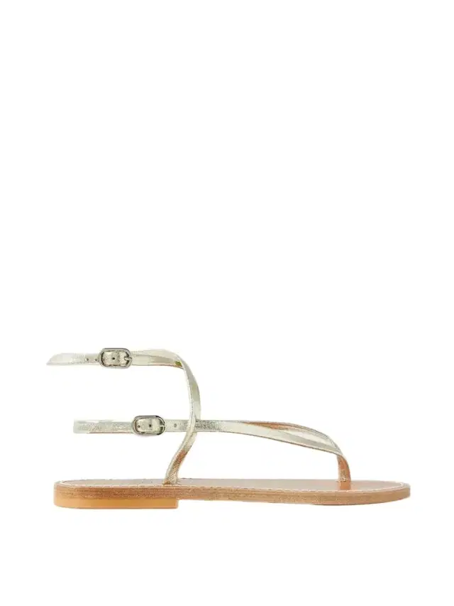 K Jacques St Tropez + Net Sustain Abako Metallic Leather Sandals