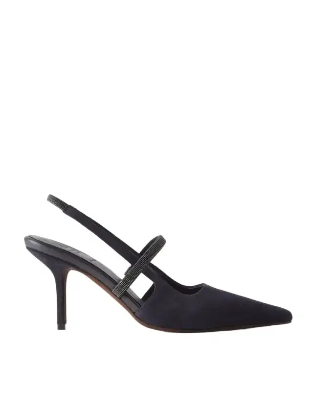 Bead-embellished Suede Slingback Pumps