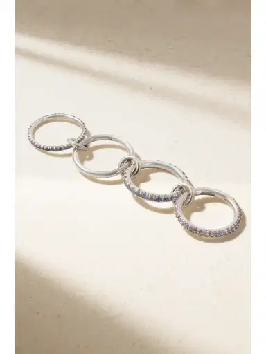 Spinelli Kilcollin Iris Set Of Four Sterling Silver Multi-stone Rings | Thumbnail 3 Spinelli Kilcollin Iris Set Of Four Sterling Silver Multi-stone Rings | Thumbnail 3