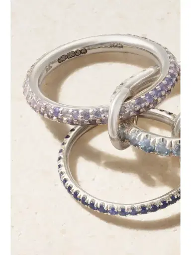 Spinelli Kilcollin Iris Set Of Four Sterling Silver Multi-stone Rings | Thumbnail 4 Spinelli Kilcollin Iris Set Of Four Sterling Silver Multi-stone Rings | Thumbnail 4