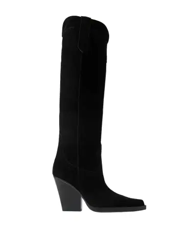 Paris Texas El Dorado 100 Embroidered Snake-effect Suede Cowboy Boots | Thumbnail 1 Paris Texas El Dorado 100 Embroidered Snake-effect Suede Cowboy Boots | Thumbnail 1