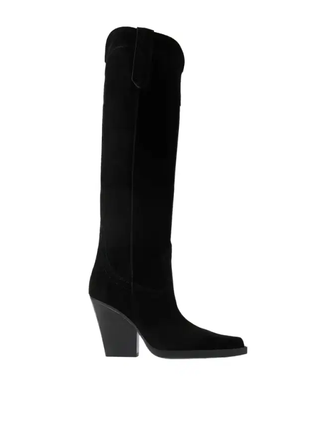El Dorado 100 Embroidered Snake-effect Suede Cowboy Boots