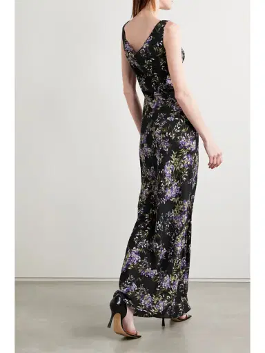 Norma Kamali Draped Floral-print Georgette Gown | Thumbnail 3 Norma Kamali Draped Floral-print Georgette Gown | Thumbnail 3