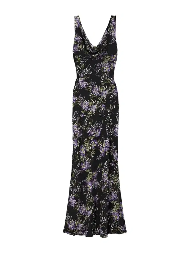 Norma Kamali Draped Floral-print Georgette Gown