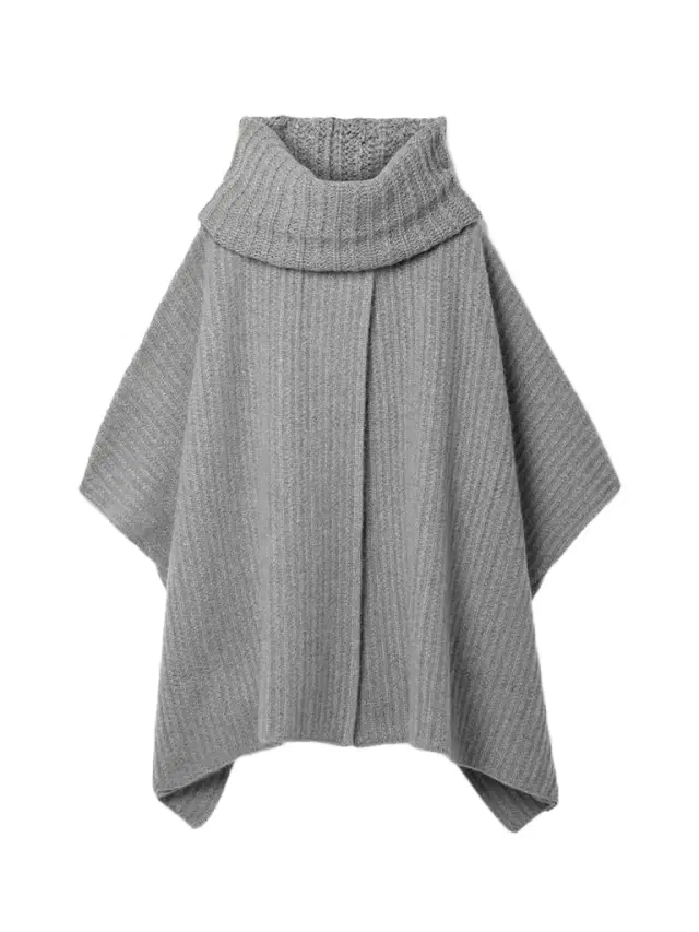 Loro Piana Waipara Ribbed-knit Turtleneck Cashmere Cape