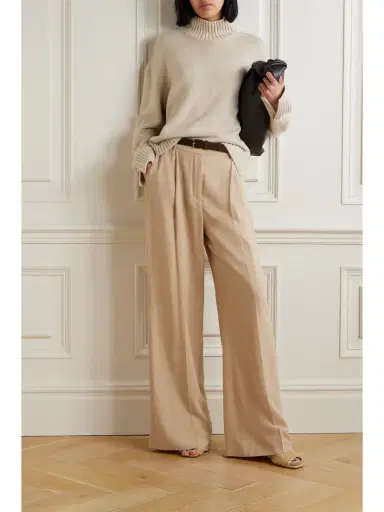 Loro Piana Jail Pleated Pinstriped Silk-blend Georgette Wide-leg Pants | Thumbnail 2 Loro Piana Jail Pleated Pinstriped Silk-blend Georgette Wide-leg Pants | Thumbnail 2