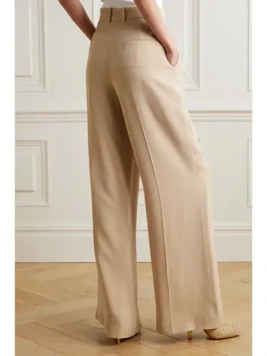 Loro Piana Jail Pleated Pinstriped Silk-blend Georgette Wide-leg Pants | Thumbnail 4 Loro Piana Jail Pleated Pinstriped Silk-blend Georgette Wide-leg Pants | Thumbnail 4