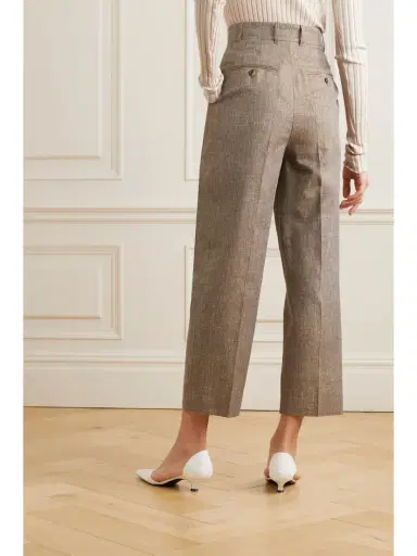 Loro Piana Wybie Cropped Pleated Linen-blend Wide-leg Pants | Thumbnail 4 Loro Piana Wybie Cropped Pleated Linen-blend Wide-leg Pants | Thumbnail 4