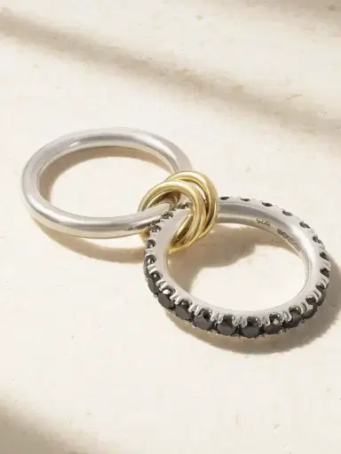 Spinelli Kilcollin Enzo Set Of Two 18-karat Gold, Sterling Silver And Diamond Rings | Thumbnail 3 Spinelli Kilcollin Enzo Set Of Two 18-karat Gold, Sterling Silver And Diamond Rings | Thumbnail 3