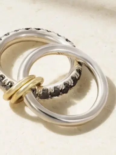 Spinelli Kilcollin Enzo Set Of Two 18-karat Gold, Sterling Silver And Diamond Rings | Thumbnail 4 Spinelli Kilcollin Enzo Set Of Two 18-karat Gold, Sterling Silver And Diamond Rings | Thumbnail 4