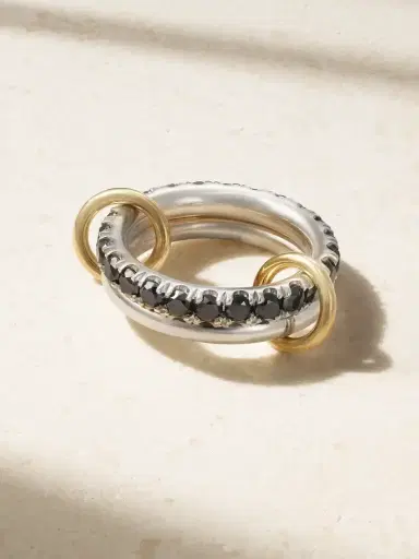 Spinelli Kilcollin Enzo Set Of Two 18-karat Gold, Sterling Silver And Diamond Rings | Thumbnail 1 Spinelli Kilcollin Enzo Set Of Two 18-karat Gold, Sterling Silver And Diamond Rings | Thumbnail 1