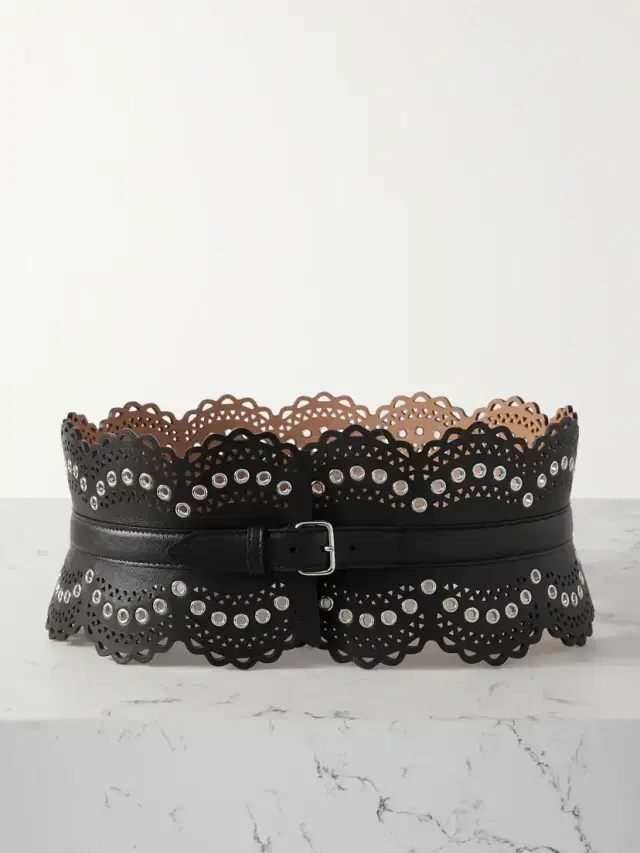 Laser-cut Leather Waist Belt