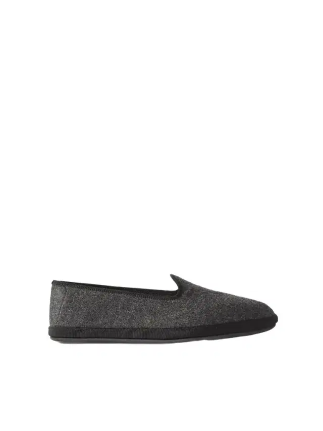 Loro Piana Venice Embroidered Cashmere-blend Flannel Slippers