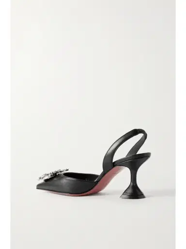 Amina Muaddi Begum Swarovski Crystal-embellished Leather Slingback Pumps | Thumbnail 3 Amina Muaddi Begum Swarovski Crystal-embellished Leather Slingback Pumps | Thumbnail 3