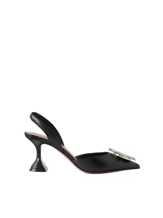 Begum Swarovski Crystal-embellished Leather Slingback Pumps