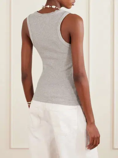 AGOLDE Poppy Ribbed Stretch Organic Cotton And Tencel Lyocell-blend Jersey Tank | Thumbnail 3 AGOLDE Poppy Ribbed Stretch Organic Cotton And Tencel Lyocell-blend Jersey Tank | Thumbnail 3