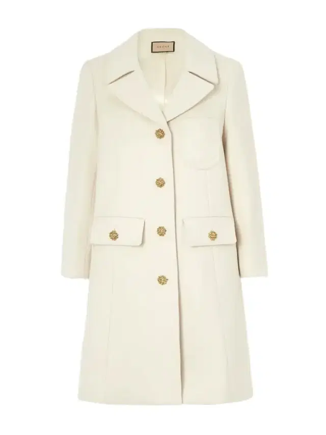 Button-embellished Wool Coat