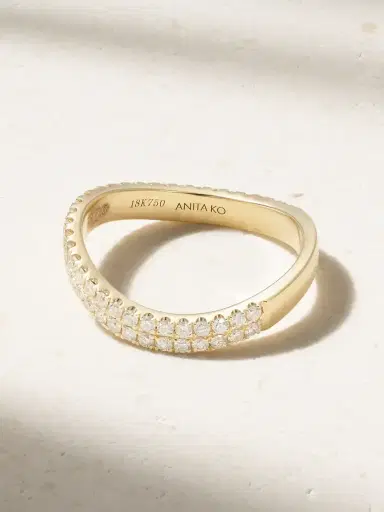 Anita Ko Curved 18-karat Gold Diamond Ring | Thumbnail 1 Anita Ko Curved 18-karat Gold Diamond Ring | Thumbnail 1