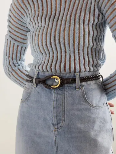 Bottega Veneta Intrecciato Leather Waist Belt | Thumbnail 2