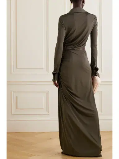Bottega Veneta Embellished Cutout Ruched Stretch-jersey Maxi Dress | Thumbnail 3 Bottega Veneta Embellished Cutout Ruched Stretch-jersey Maxi Dress | Thumbnail 3