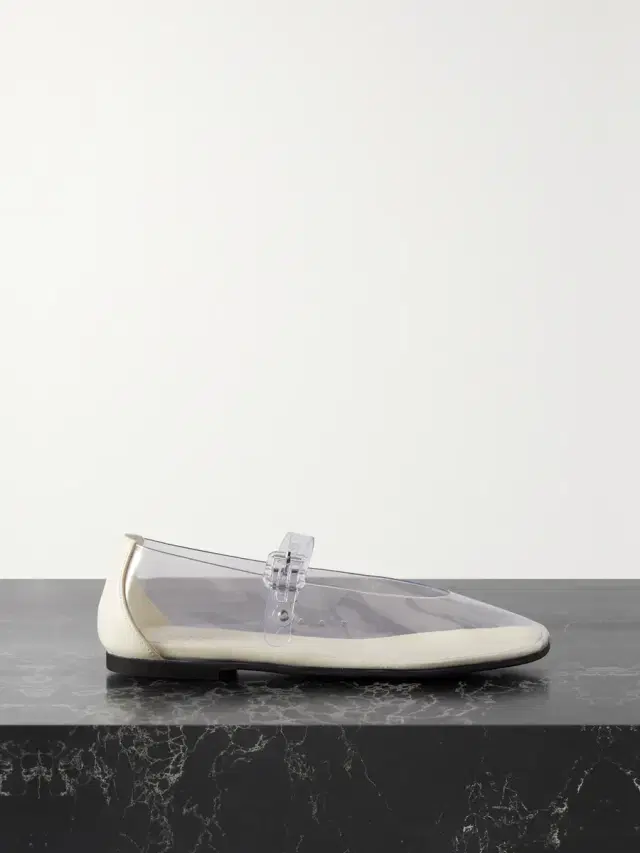 Boheme Leather-trimmed Pvc Mary Jane Ballet Flats