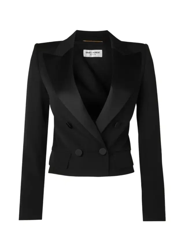 Cropped Satin-trimmed Grain De Poudre Wool Jacket