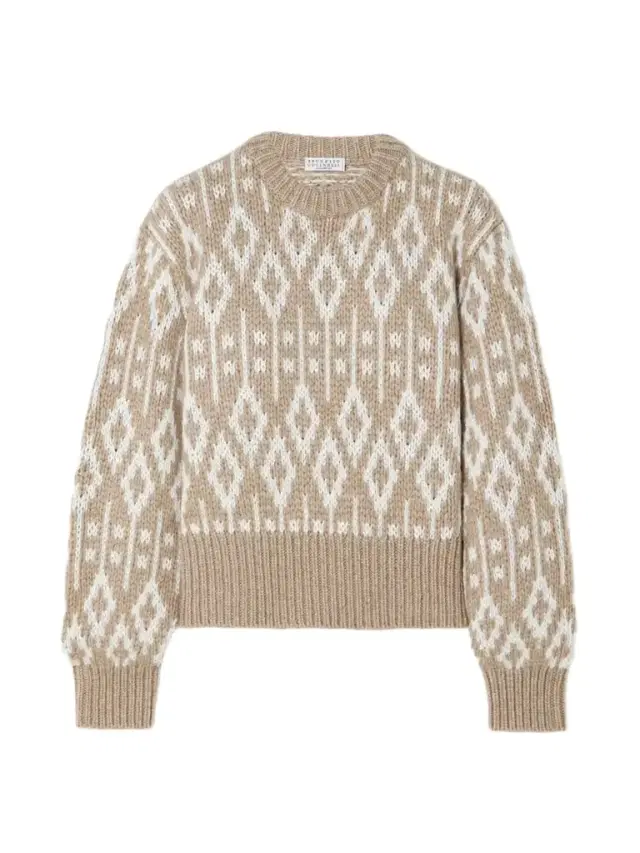 Sequin-embellished Fair Isle Cashmere Sweater
