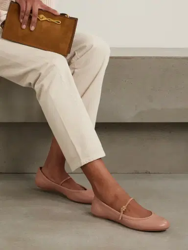 Gianvito Rossi Carla Leather Mary Jane Ballet Flats | Thumbnail 2