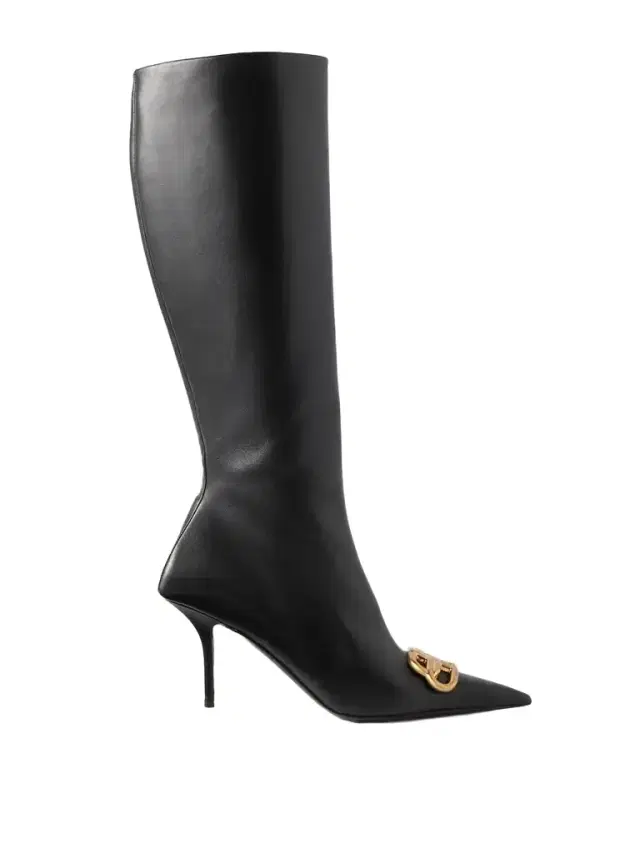 Embellished Leather Knee Boots
